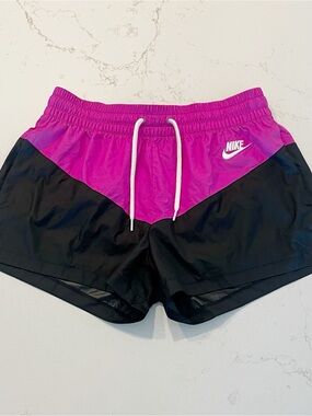 Nike Colorblock Pink and Black Women's Athletic Shorts